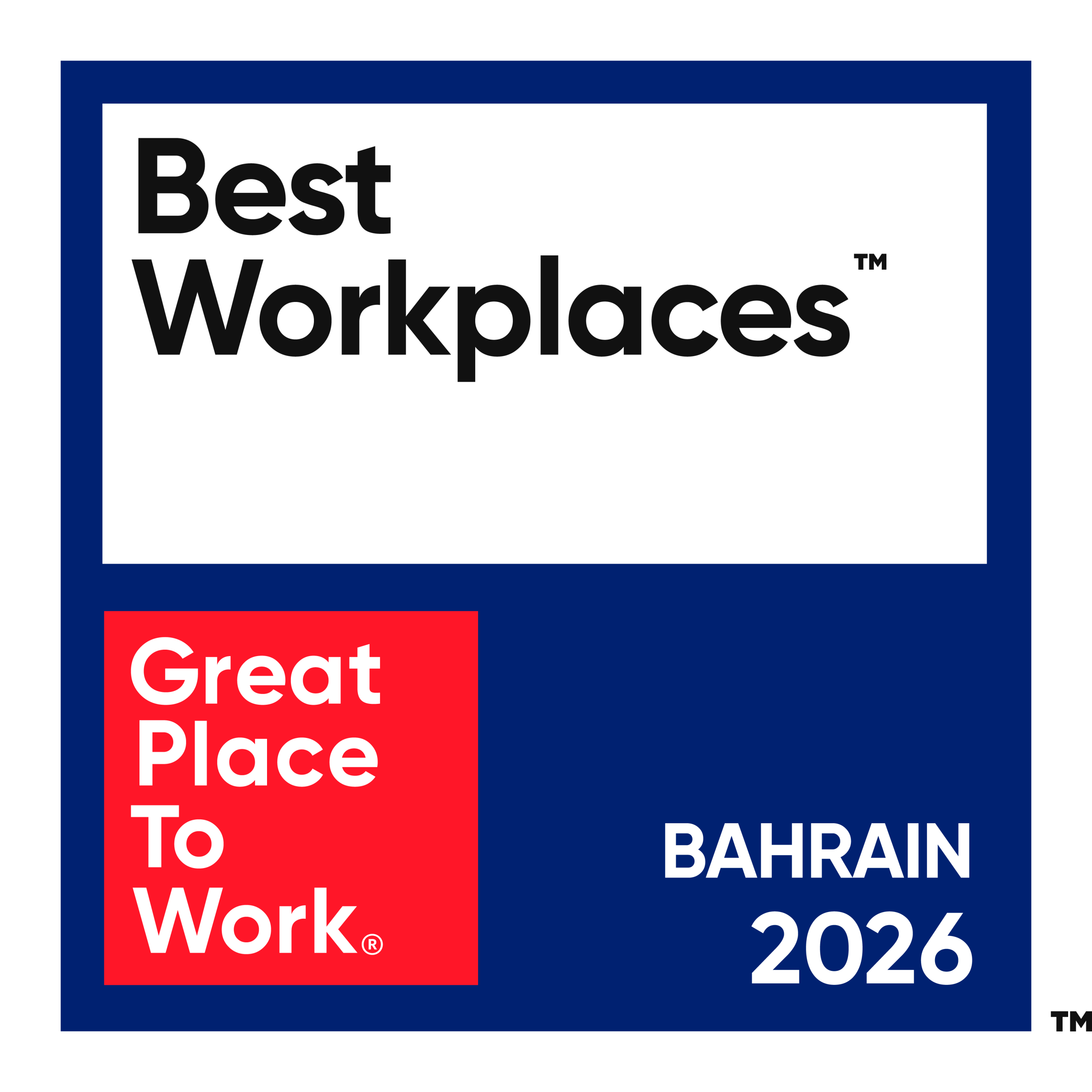Great Place to Work Best Workplaces in Bahrain 2026 badge