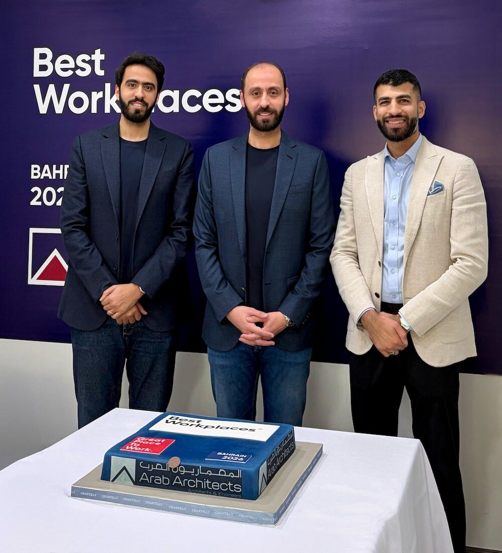 Arab Architects celebrating its place among the Best Workplaces in Bahrain 2026